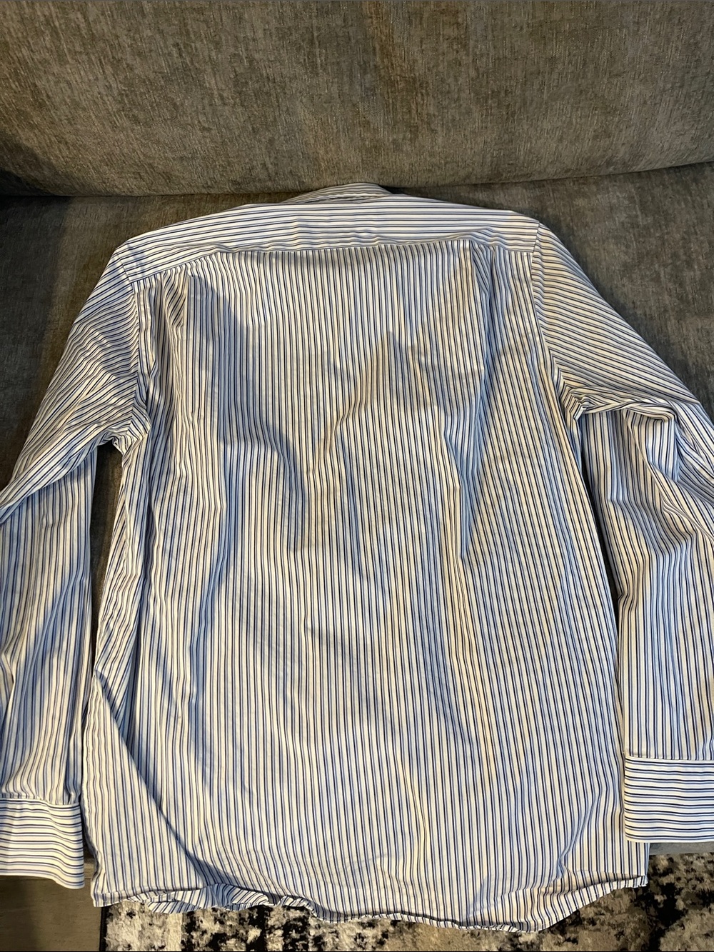 Lauren Ralph Lauren White and Blue Striped Men's Dress Shirt 16 34/35 - Picture 3 of 3